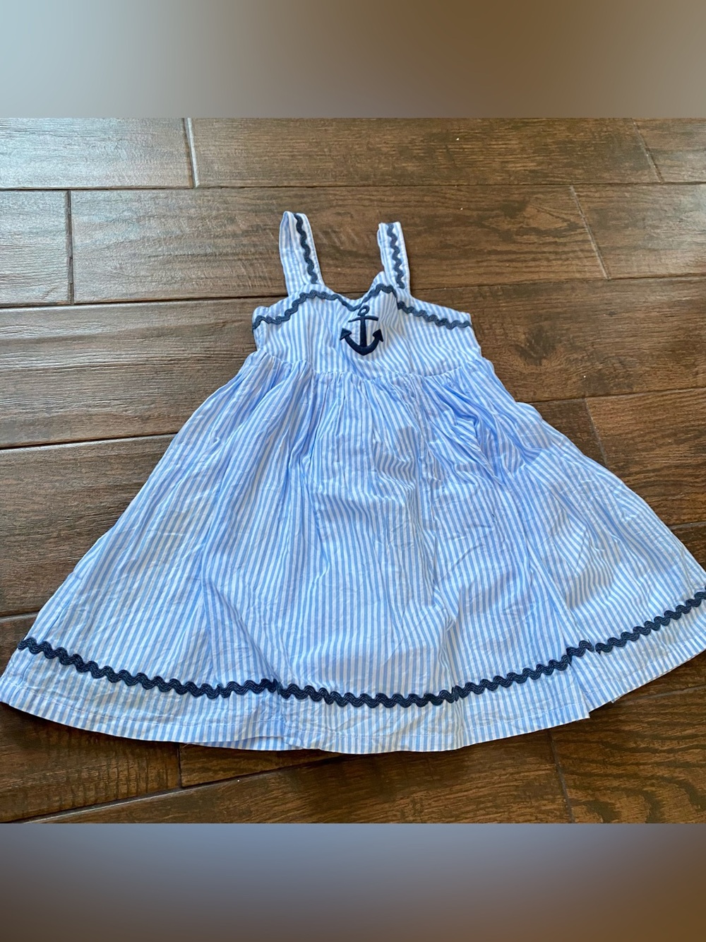 Tommy Bahama Toddler Girls’ Preppy Seersucker BlueStripe Sailboat Dress  Size 4